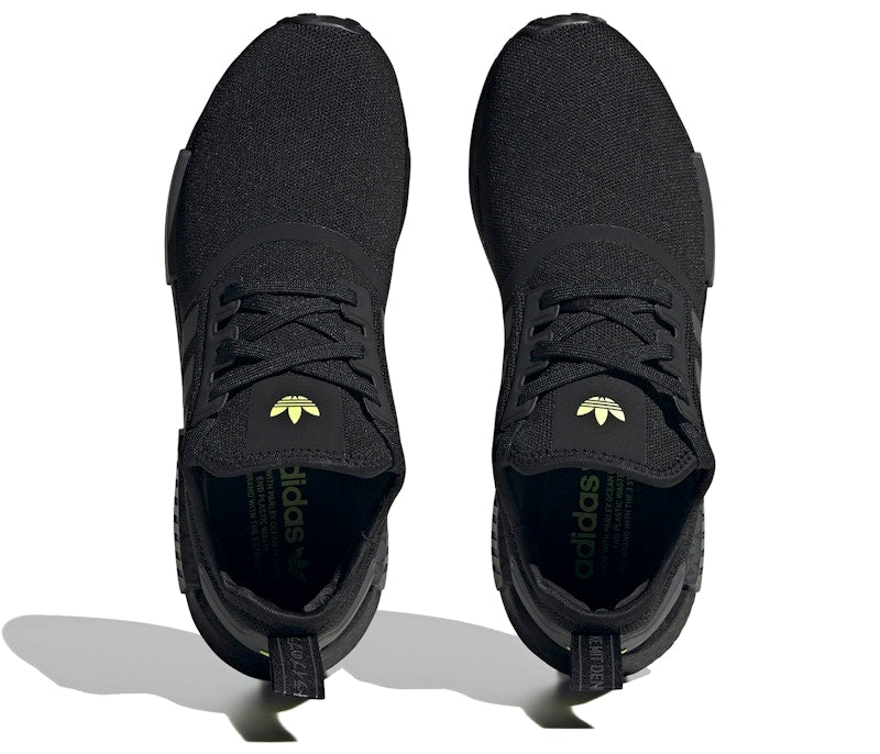 adidas NMD R1 Core Black Grey Solar Yellow