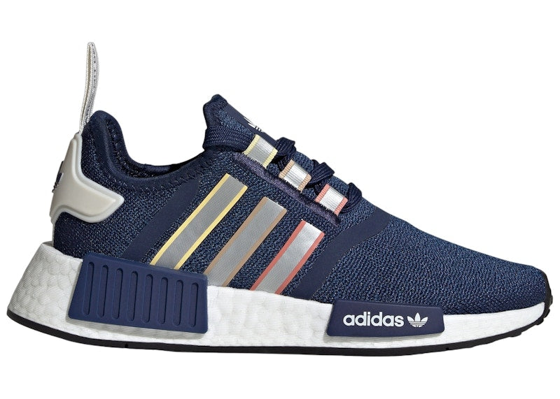 adidas NMD R1 Dark Blue Silver Metallic Core Black (GS)