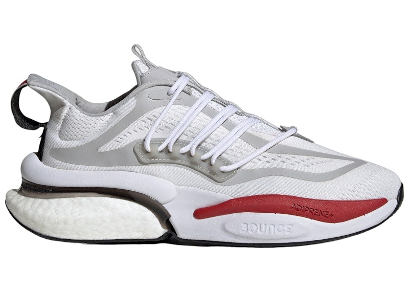 adidas Nebraska Alphaboost V1 Cloud White Grey Team Power Red