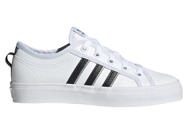 adidas Nizza Lo CL Cloud White Core Black Silver Metallic (GS)
