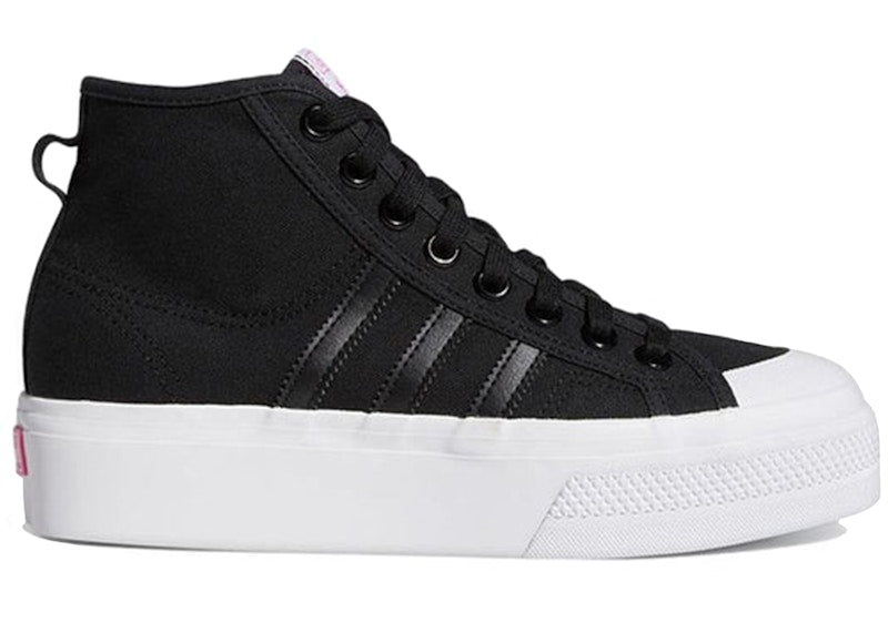 adidas Nizza Platform Mid Black White Pink (Women's)