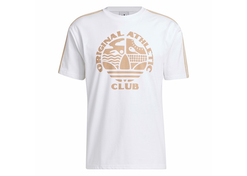 adidas Original Athletic Club 3-Stripes Tee White/Magic Beige