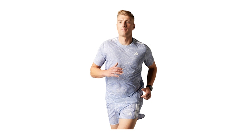 adidas Own The Run Climacool 3-Stripes T-Shirt Dash Grey/Violet Tone