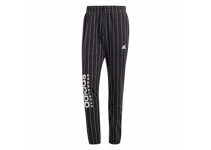 adidas Pinstripe Fleece Pants Black