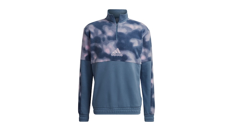 adidas Polar Fleece Nature Allover Print 1/4-Zip Jacket Wonder Steel Bliss Lilac