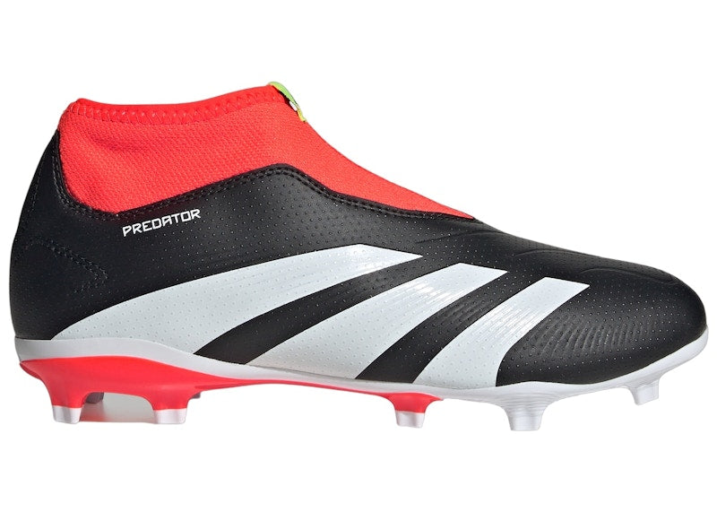 adidas Predator 24 League Laceless FG Core Black Cloud White Solar Red (GS)