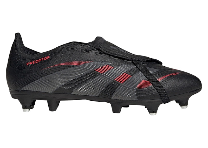 adidas Predator League Fold-Over Tongue SG Core Black Grey Four Lucid Red
