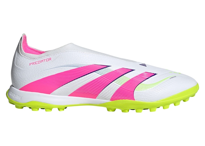 adidas Predator League Laceless Turf Cloud White Lucid Pink Lucid Lemon