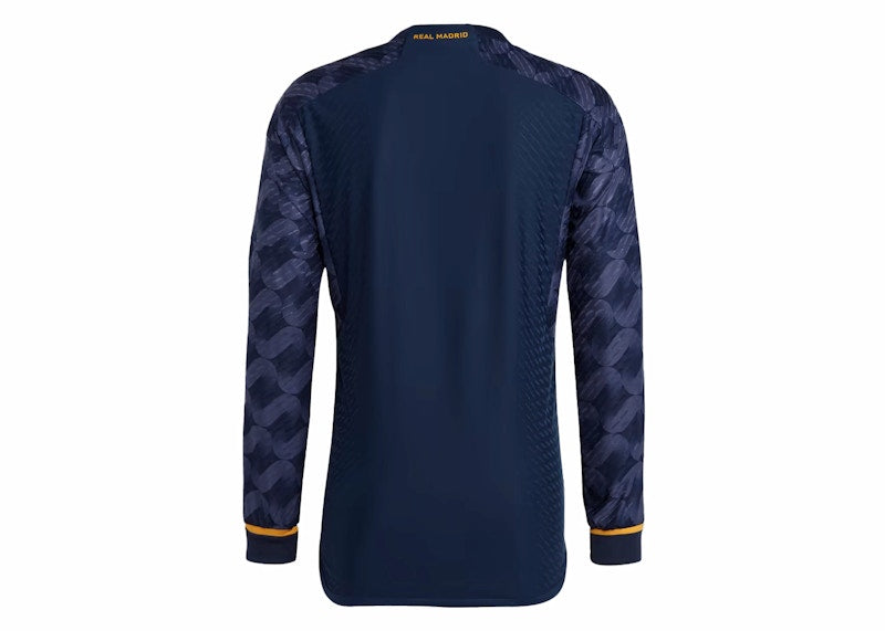 adidas Real Madrid 23/24 Long Sleeve Away Authentic Jersey Legend Ink