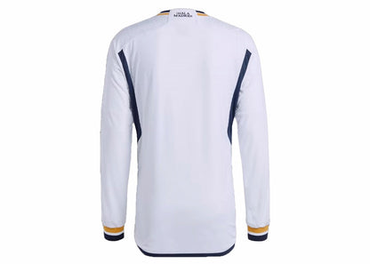 adidas Real Madrid 23/24 Long Sleeve Home Authentic Jersey White