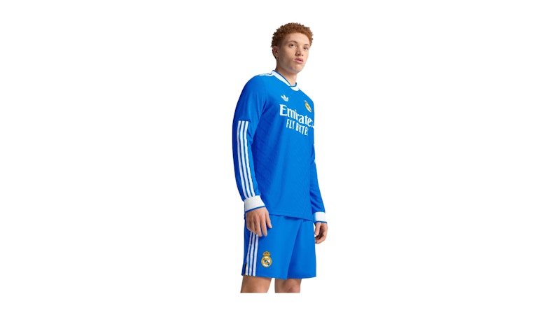 adidas Real Madrid 25/26 Long Sleeve Third Authentic Jersey Blue Bird