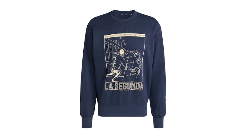 adidas Real Madrid Heritage Crew Sweatshirt Legend Ink