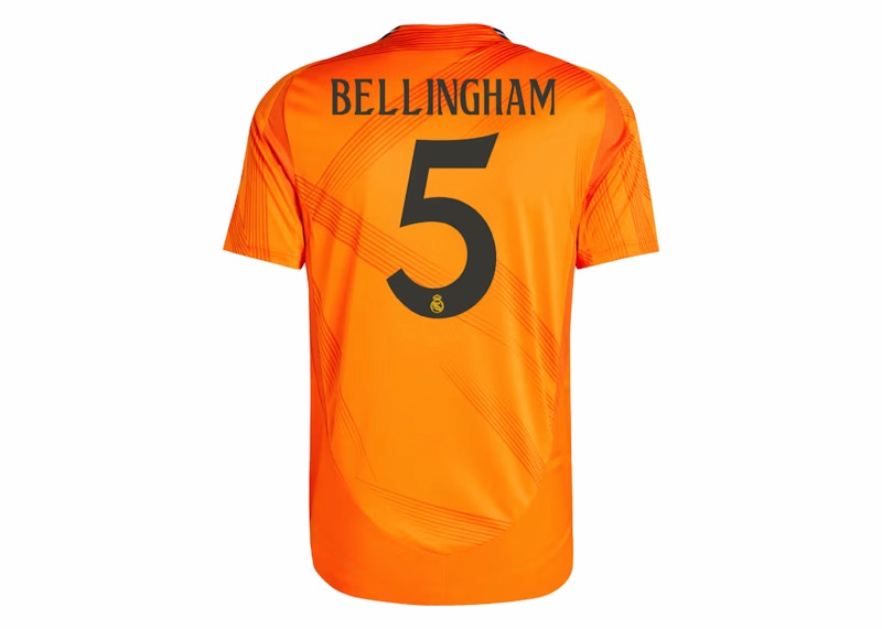 adidas Real Madrid Jude Bellingham 24/25 Away Authentic Jersey Crew Orange