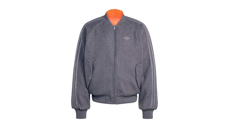 adidas Reversible Superstar Bomber Jacket Grey Strata Semi Impact Orange