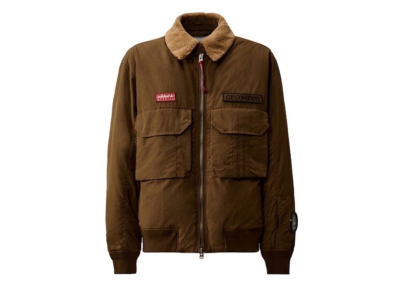adidas SPZL x C.P. Company Flatt Nylon Flying Jacket Carafe Brown