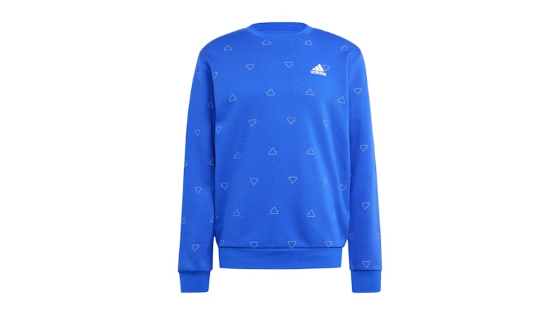 adidas Seasonal Essentials Monogram Graphic Crew Sweatshirt Semi Lucid Blue