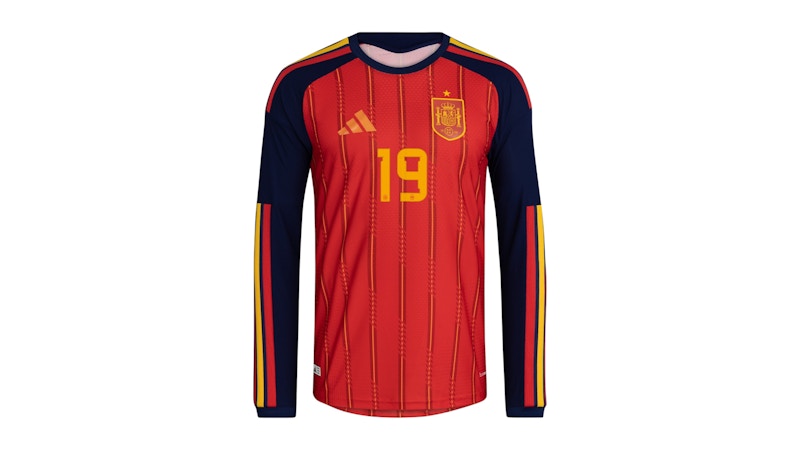adidas Spain 2026 Home Yamal Authentic Long Sleeve Jersey Vivid Red