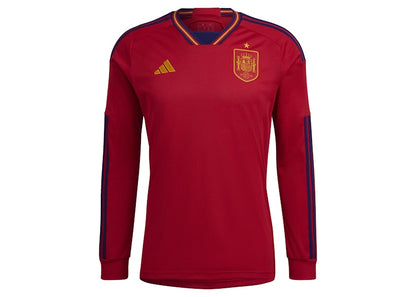 adidas Spain 22 Long Sleeve Home Jersey Team Power Red/Team Navy Blue