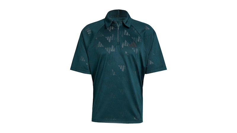 adidas Stadium Jacquard Polo Tee Aurora Ivy Black