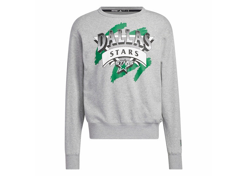 adidas Stars Vintage Crew Sweatshirt Medium Grey Heather/White/Multi