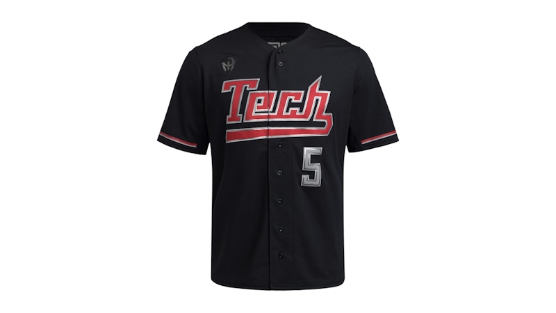 adidas Strategy Full-Button Jersey Texas Tech Black