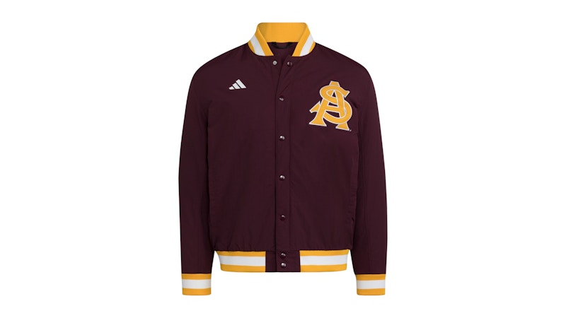 adidas Sun Devils Coaches Dugout Jacket Arizona State Team Maroon
