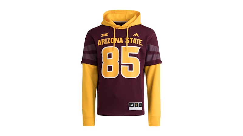 adidas Sun Devils Jersey Hoodie Arizona State Team Maroon Team Colleg Gold