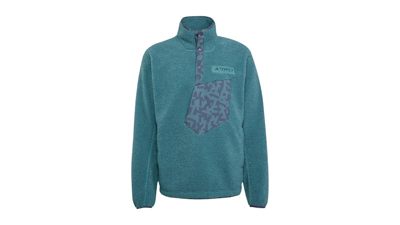 adidas Terrex Xploric High Pile Fleece Pullover Sweatshirt Preloved Teal