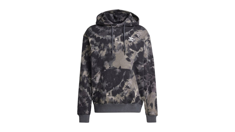 adidas Tie-Dyed Allover Print Hooded Sweatshirt Black