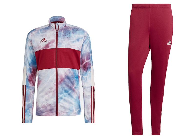 adidas Tiro Track Jacket & Pant Set Legacy Burgundy/App Sky Rush/White