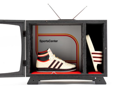 ESPN x adidas Top Ten Hi + ESPN x Adilette Slide + Exclusive Packaging ESPN x The V Foundation Charity Campaign