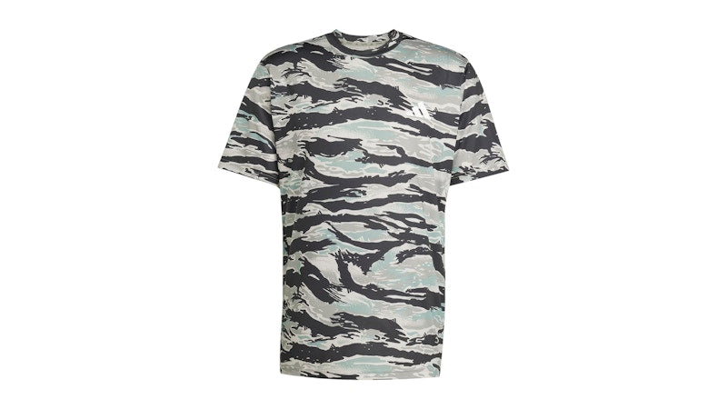 adidas Train Essentials Camo Aop T-Shirt Silver Pebble Black