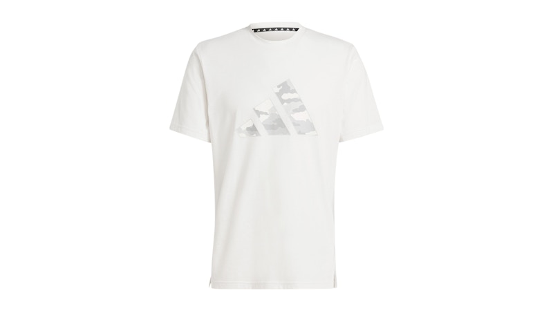 adidas Train Essentials Camo Graphic Logo T-Shirt Chalk White