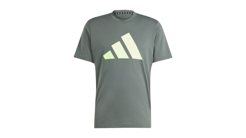 adidas Train Essentials Feelready Logo T-Shirt Legend Ivy Green Spark