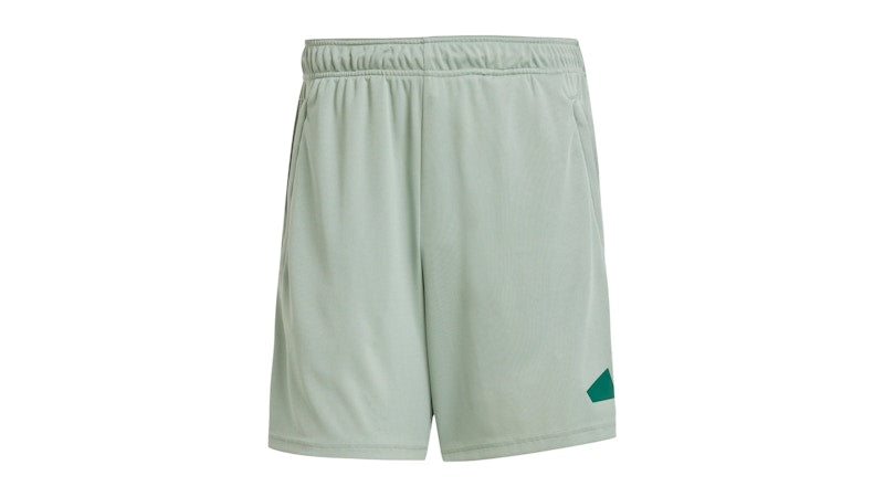 adidas Train Essentials Logo Shorts Silver Green Collegiate Green