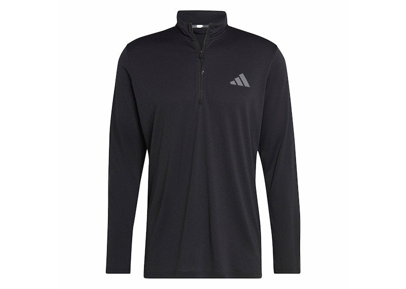 adidas Train Essentials Seasonal Training 1/4-Zip Long Sleeve Tee Black/Black/Grey Five