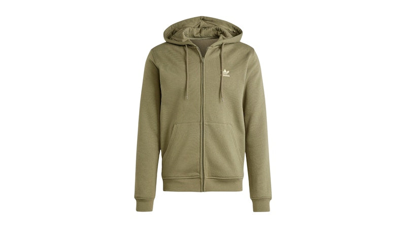 adidas Trefoil Essentials Full-Zip Hoodie Olive Strata