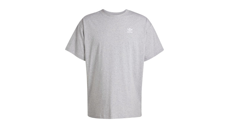 adidas Trefoil Essentials Oversized Tee Medium Grey Heather White