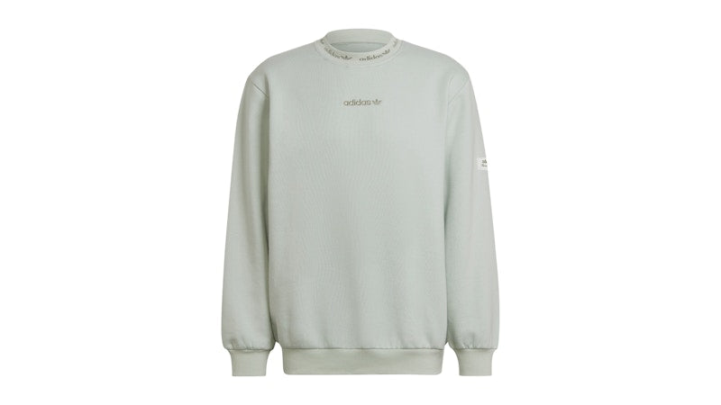 adidas Trefoil Linear Crew Sweatshirt Linen Green