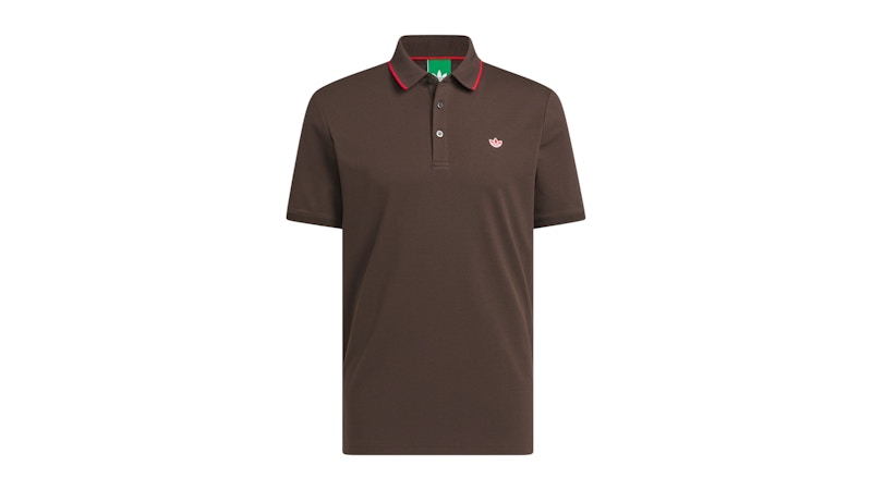 adidas Twistknit Trefoil Polo Shirt Dark Brown