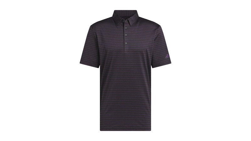 adidas Ultimate365 Dash Stripe Polo Shirt Black Aurora Plum