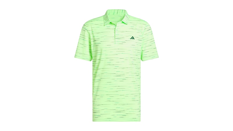 adidas Ultimate365 Mesh Glimmer Print Polo Shirt Lime Burst