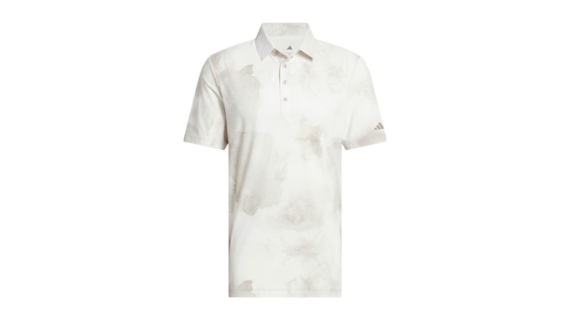 adidas Ultimate365 Printed Cool Feeling Tour Polo Shirt Putty Beige White