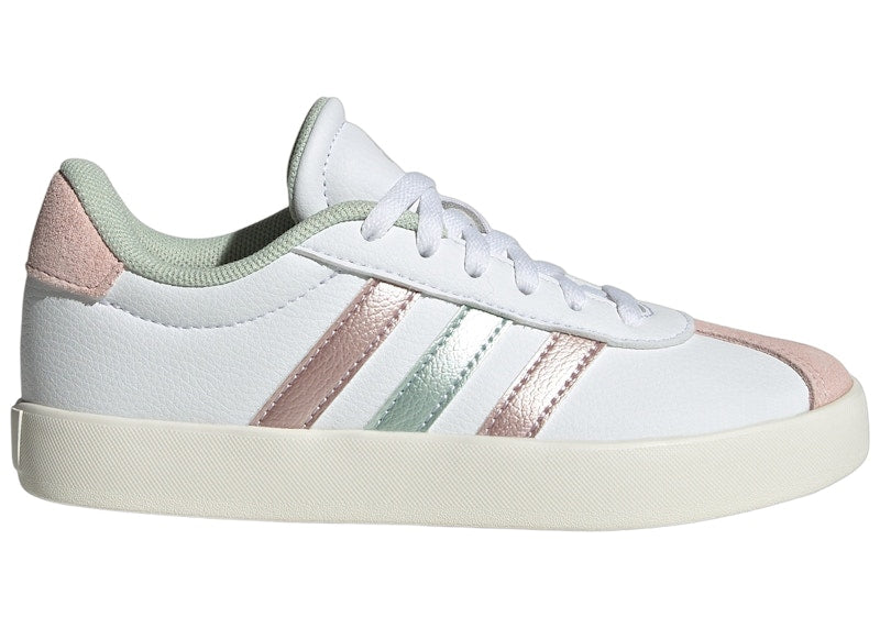 adidas VL Court 3.0 Cloud White Linen Green Met. Sandy Pink Met. (GS)