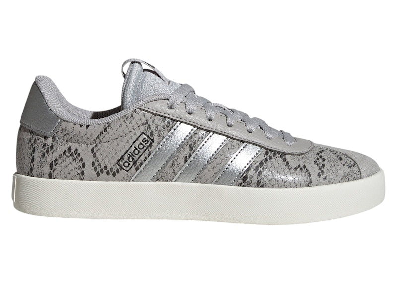 adidas VL Court 3.0 Grey Two Silver Metallic Snakeskin (Women's)