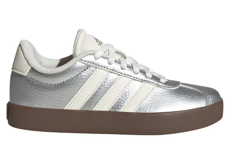 adidas VL Court 3.0 Silver Metallic Off White Gum (GS)