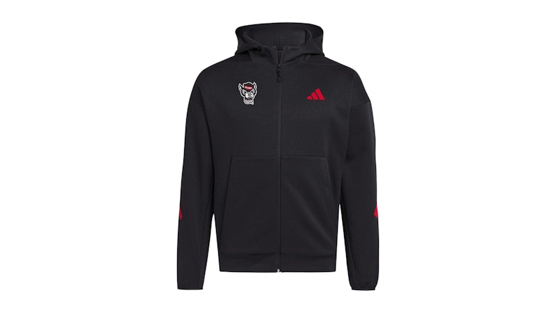 adidas Wolfpack Full Zip Player Travel Zne Hoodie Black Team Power Red