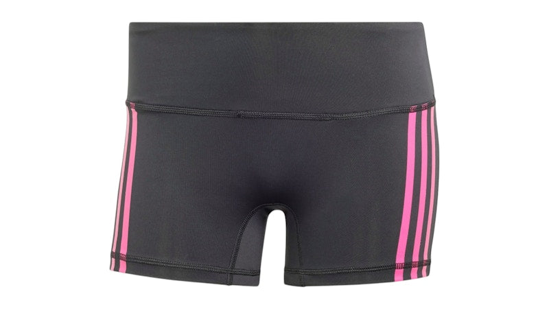 adidas Women's 3-Stripes Short Tights Black/Team Shock Pink 2