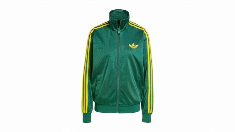 adidas Women's Adicolor Classic Firebird Loose Track Top Collegiate Green/Crew Yellow
