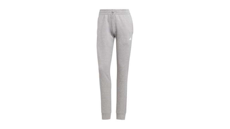adidas Women's Aeroready Game And Go Regular Tapered Fleece Pant Medium Grey Heather/White